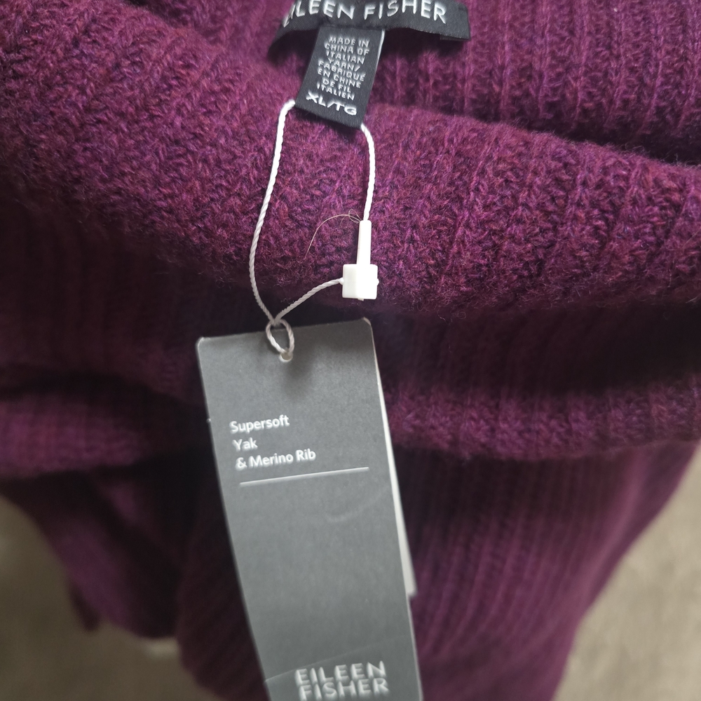 NWT Eileen Fischer Women's Purple Wool Sweater - Picture 8 of 13